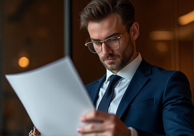 Person reviewing a contract