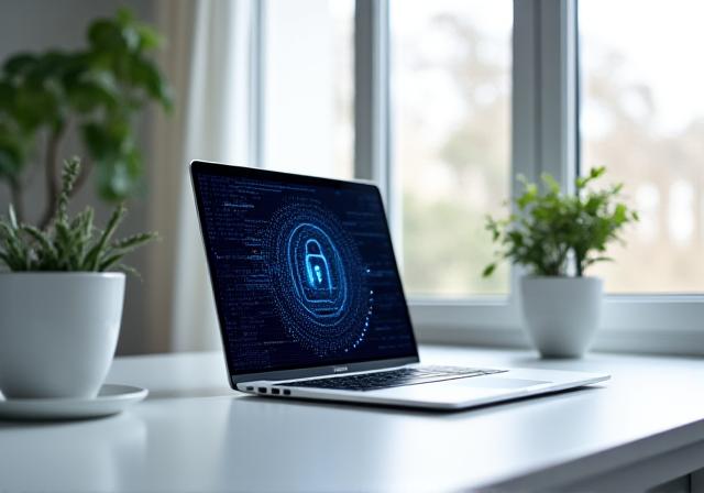 Modern workspace with laptop